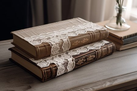 lace trimmed books