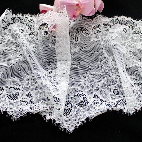 White Trim Eyelet Lace Ribbon Floral Scalloped Edge Trim for Sewing Crafts Wedding Decoration - Image 4