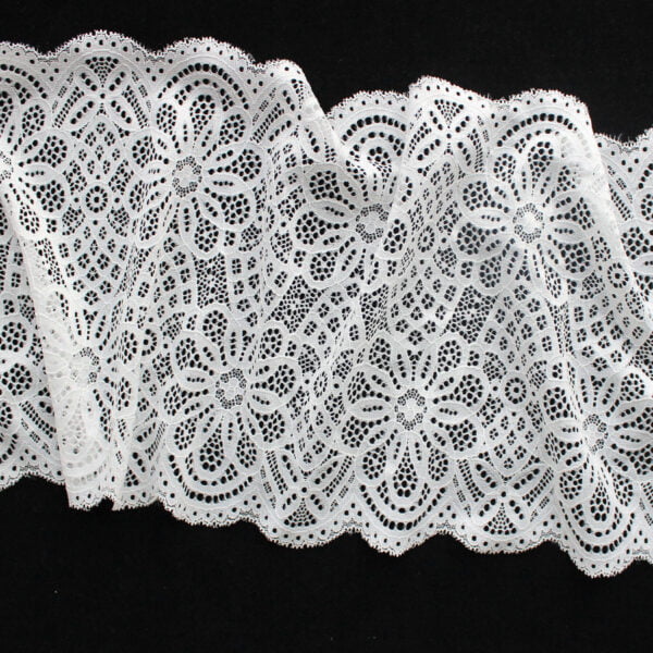 White Stretch Lace High Quality Tricot Lace Trim For Women - Image 9