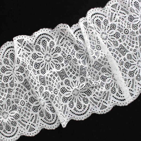 White Stretch Lace High Quality Tricot Lace Trim For Women - Image 4