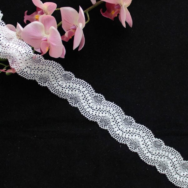 Fancy Knitting Elastic Lace Trim French Style Nylon & Spandex Mesh Fabric Dress Decoration