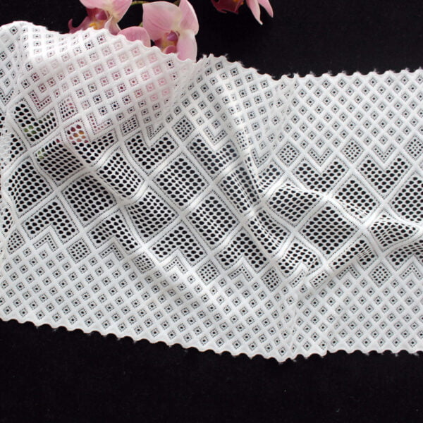 Soft Wide White Lace Fabric Sewing Lace Trim Elastic Elastic Lace - Image 5