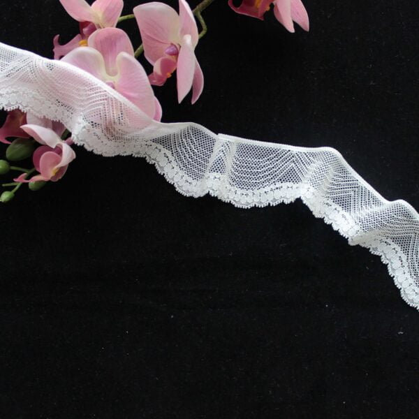 Elastic Narrow Lace Stretch Spandex Nylon Flower Elastic Lace Trim For Lingerie - Image 5