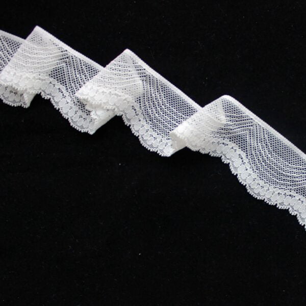 Elastic Narrow Lace Stretch Spandex Nylon Flower Elastic Lace Trim For Lingerie - Image 2