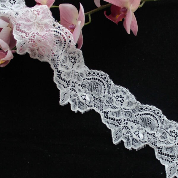 Nylon Mesh Knitted French Elastic Lace Trim For Garment