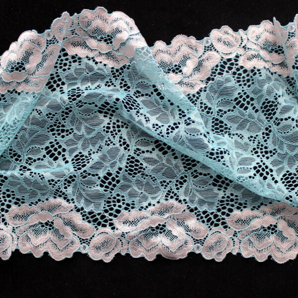 24.3cm Width Two tTone Bicolor Elastic Jacquard Lace Trimming - Image 4