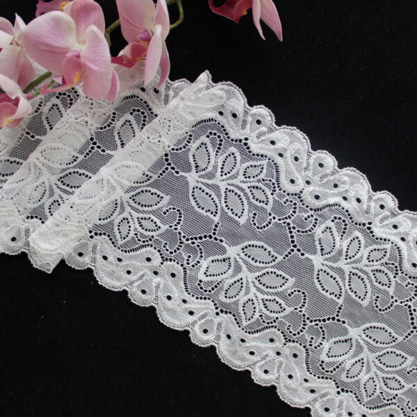 15cm Elastic Pressed YarnLace Trim Knitting Galloon Lace Fabric For Dress Lingerie Underwear - Image 4