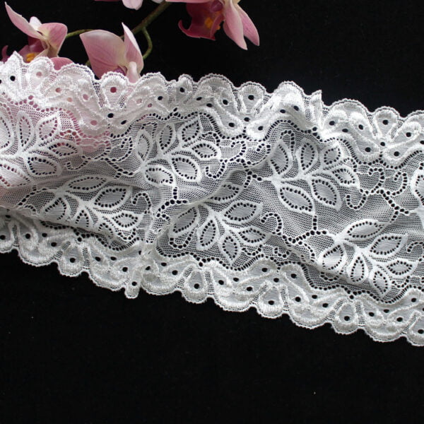 15cm Elastic Pressed YarnLace Trim Knitting Galloon Lace Fabric For Dress Lingerie Underwear - Image 5