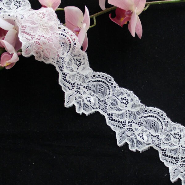 Nylon Mesh Knitted French Elastic Lace Trim For Garment - Image 3